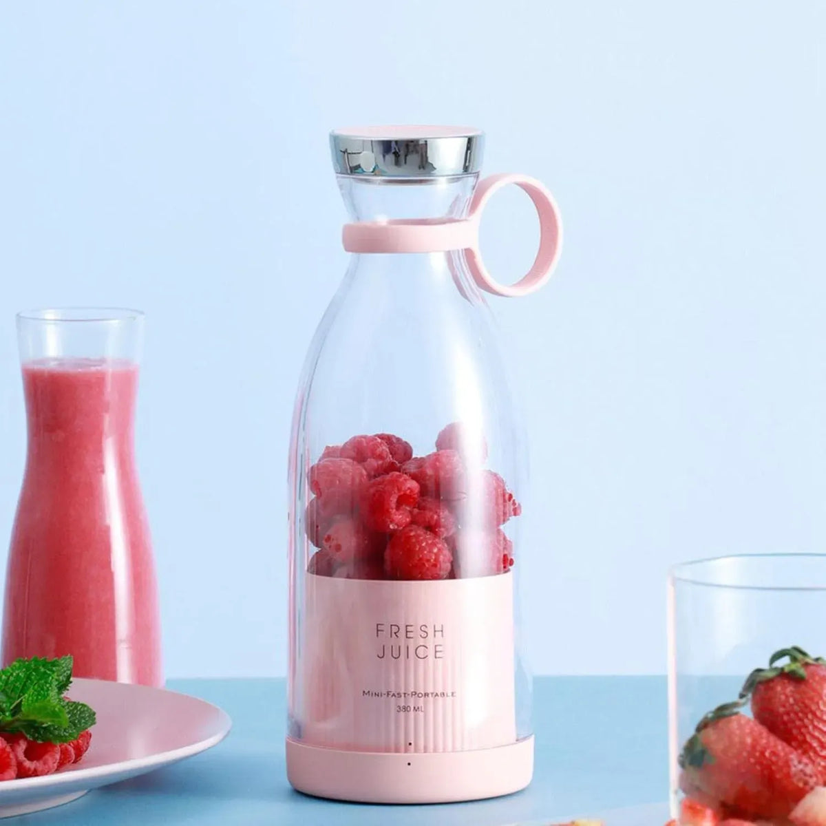 🍓 Portable Juicer Blender Bottle – Wireless Smoothie Maker | 4 Blades | Luxury Design