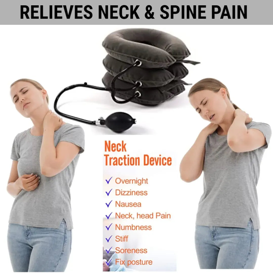 💆♂️ Cervical Neck Traction Device | Inflatable Neck Pillow for Pain Relief