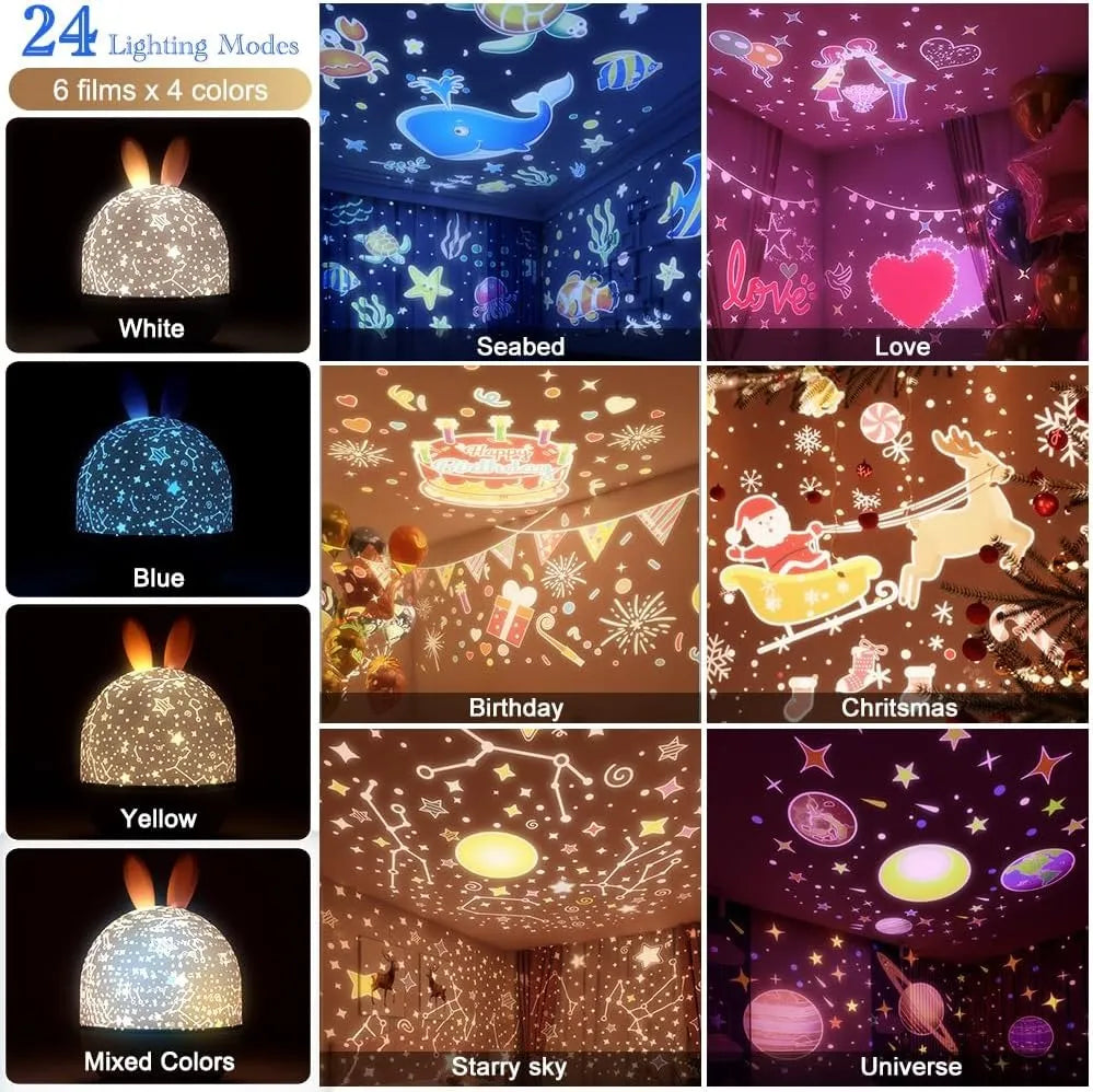🐇 Rabbit Starry Projector Light 4-in-1 🌌🎵💡