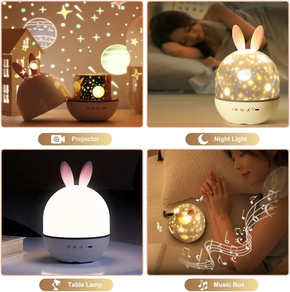 🐇 Rabbit Starry Projector Light 4-in-1 🌌🎵💡