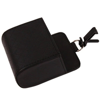 🚗 Car Air Vent Mini Storage Box – Compact Quilted Leather Car Organizer