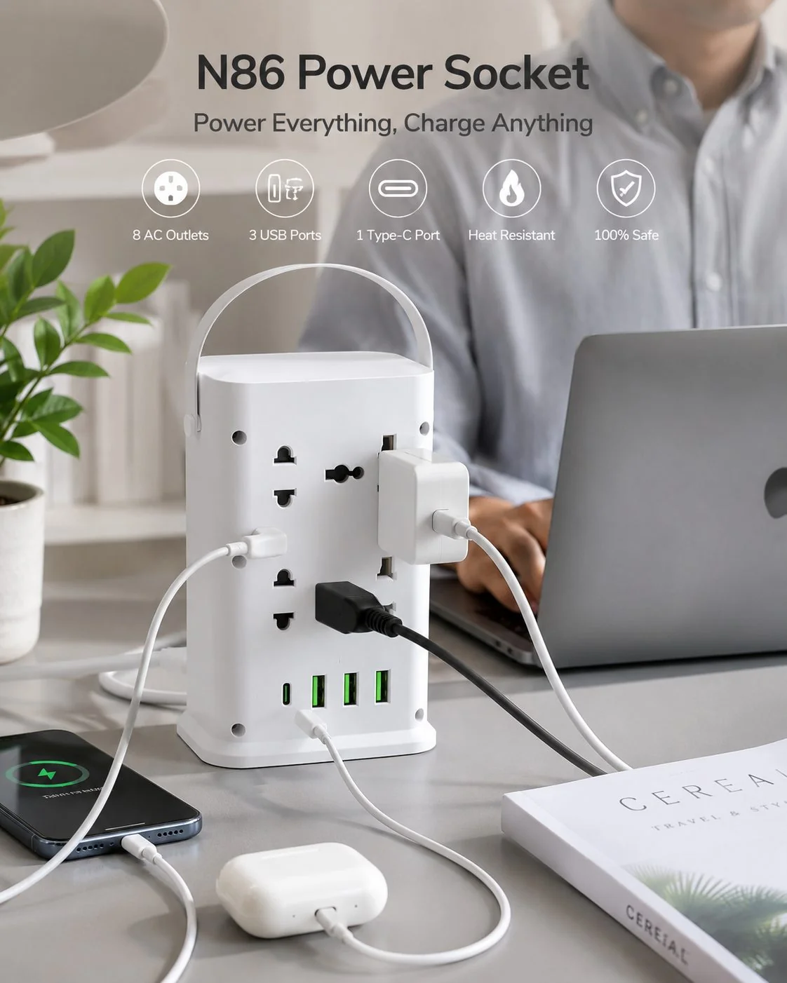 🔌 8POWER Safety Power Tower — Shopify Product Listing