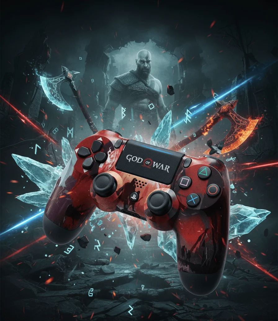 🎮 Limited Edition Wireless Gaming Controller – Game-Themed Design with Vibration Support