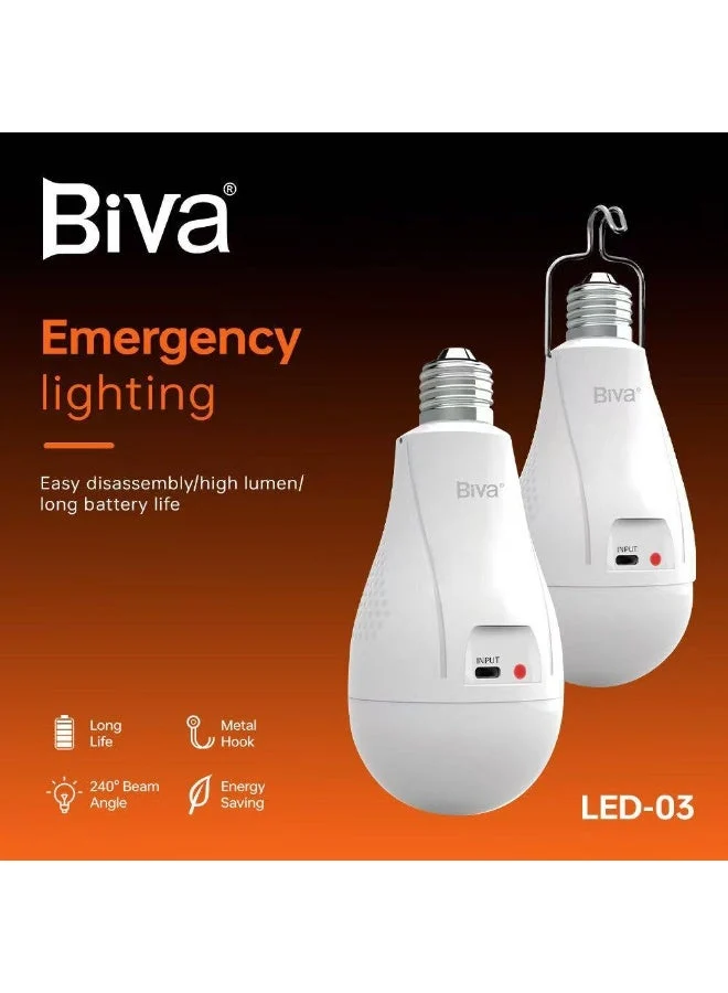 💡 Biva 20W Rechargeable LED Light – Portable Hanging Lamp