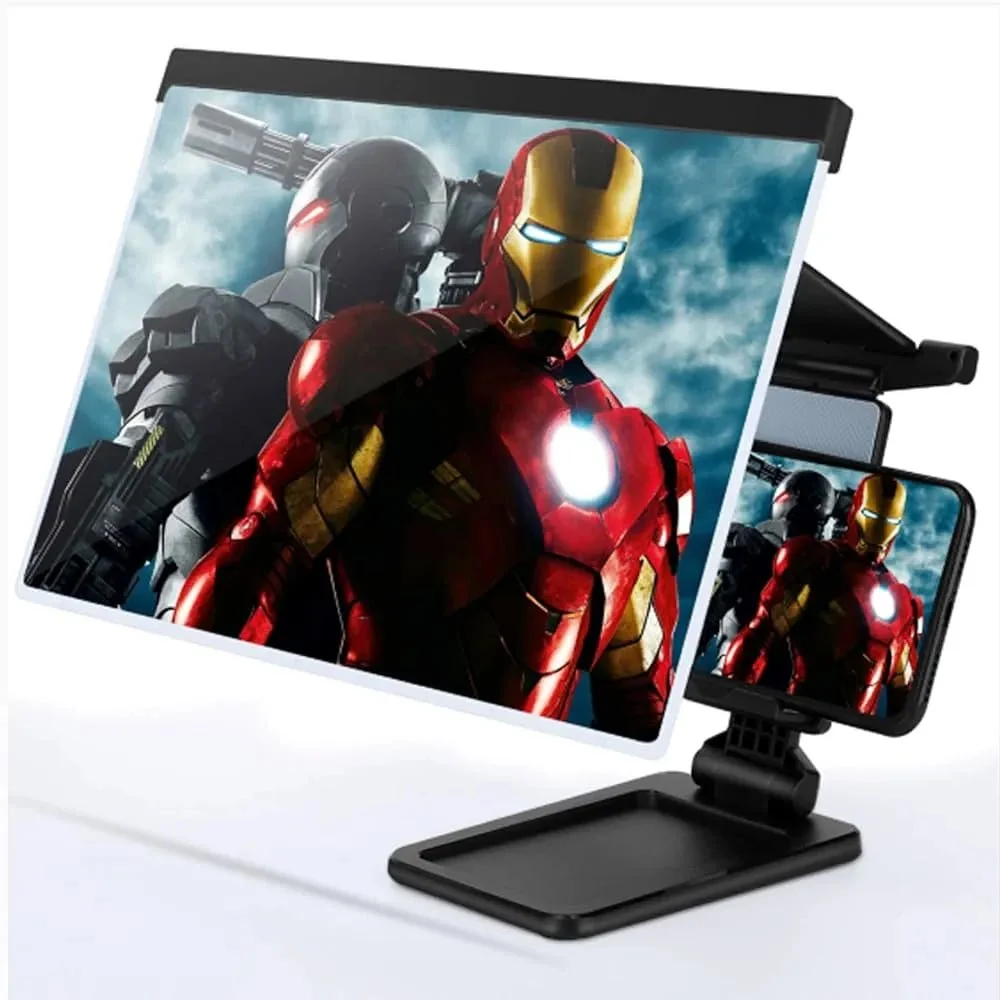 📱 HD Phone Screen Amplifier with Foldable Phone Stand