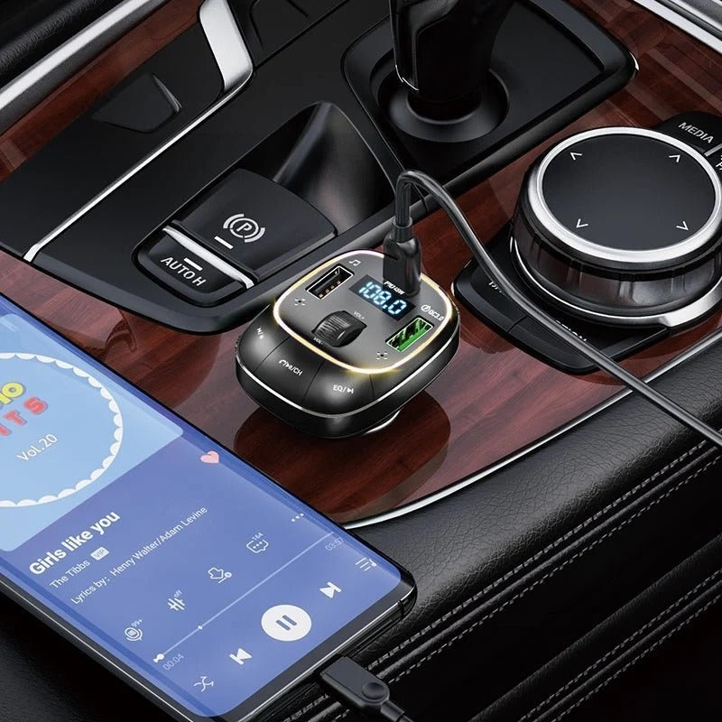 Hoco E76 Product Title  🚗 Hoco E76 Bluetooth FM Transmitter – 48W Fast Car Charger with Dual USB