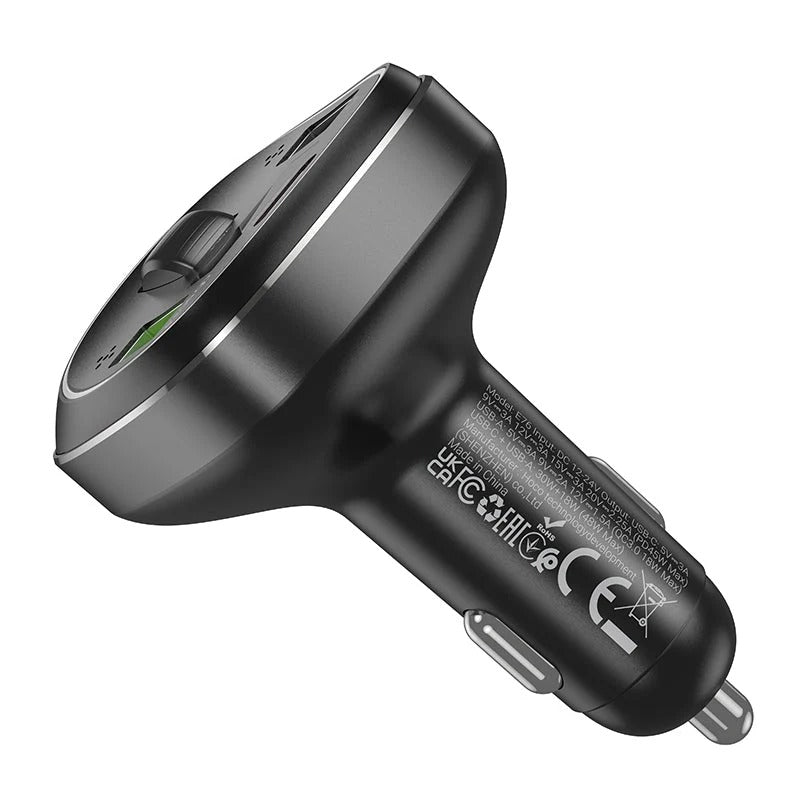 Hoco E76 Product Title  🚗 Hoco E76 Bluetooth FM Transmitter – 48W Fast Car Charger with Dual USB