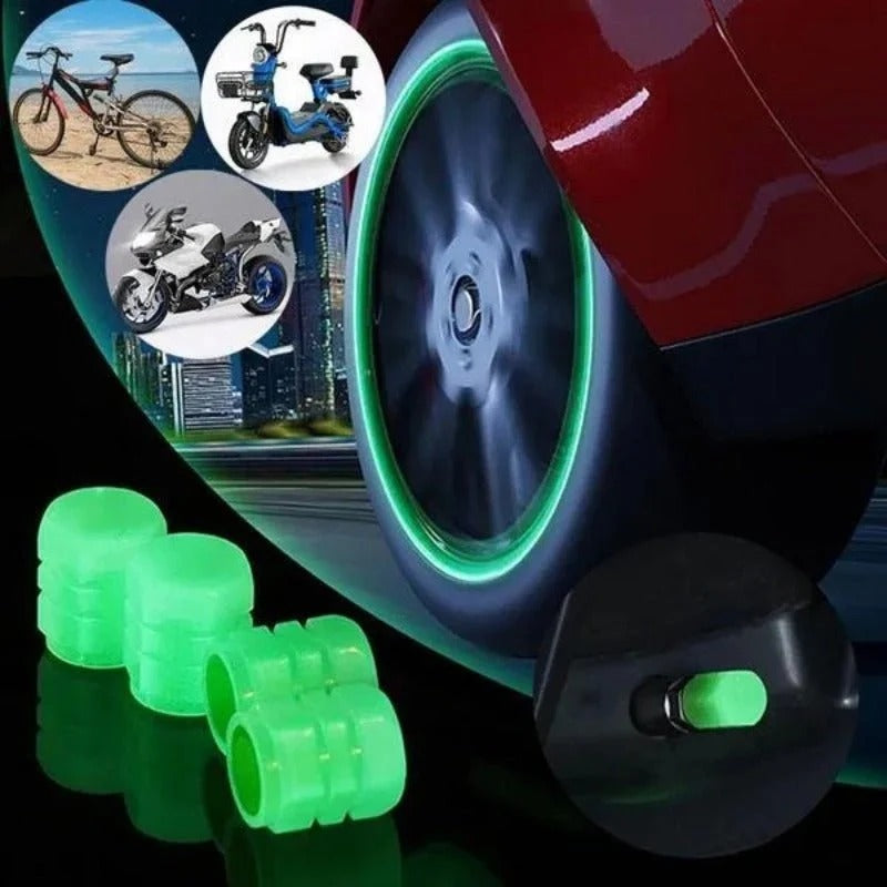 ✨ Luminous Car Tire Valve Caps – 4-Piece LED Wheel Light Set