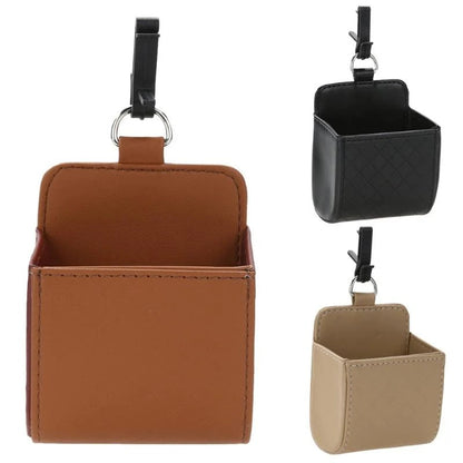 🚗 Car Air Vent Mini Storage Box – Compact Quilted Leather Car Organizer
