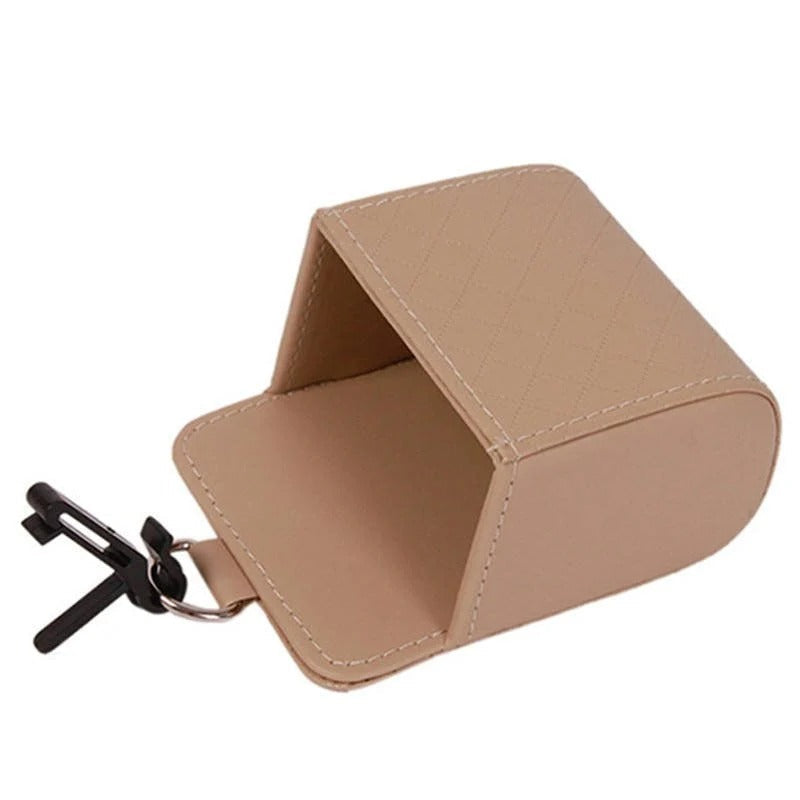 🚗 Car Air Vent Mini Storage Box – Compact Quilted Leather Car Organizer