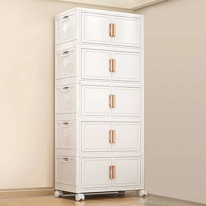 🗄️ 5 Tier Storage Cabinet – Foldable & Stackable 🏠✨
