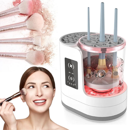 ✨ 3-in-1 Electric Makeup Brush Cleaner | One-Touch Deep Clean 💅