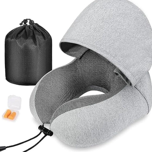 🎧 Bluetooth Travel Neck Pillow with Cap | Memory Foam Airplane Pillow 💤