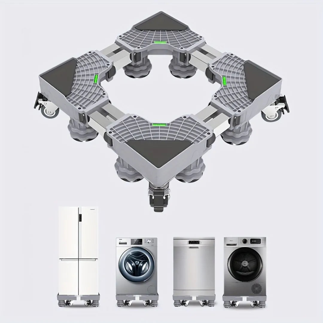 🧊 Adjustable Base for Fridge & Washing Machine | Heavy-Duty Stand with Wheels 🚀