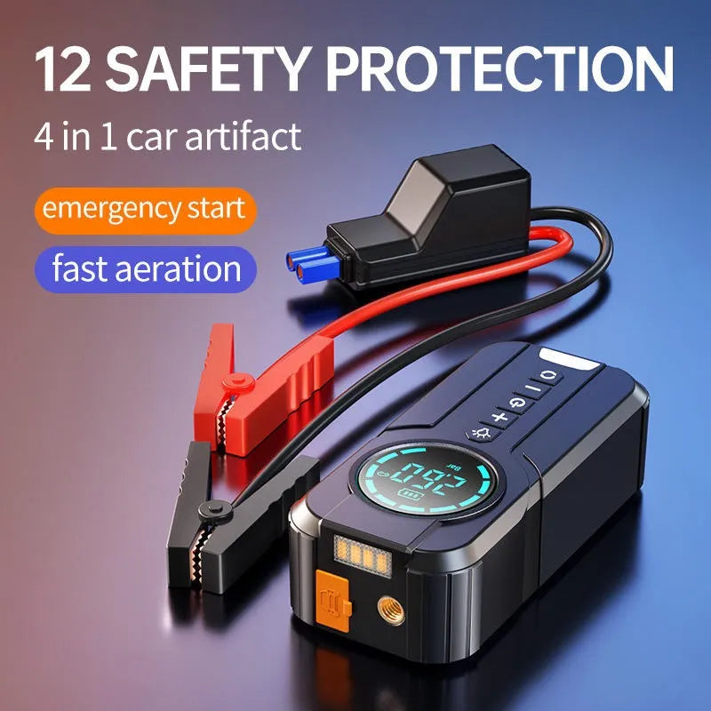 ⚡ DENX Auto Jump Starter 🔋 | 3000A Power Bank + 150 PSI Digital Air Pump 🚗💨