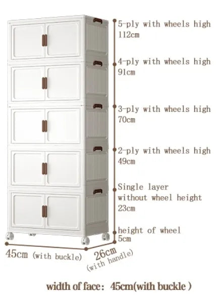 🗄️ 5 Tier Storage Cabinet – Foldable & Stackable 🏠✨