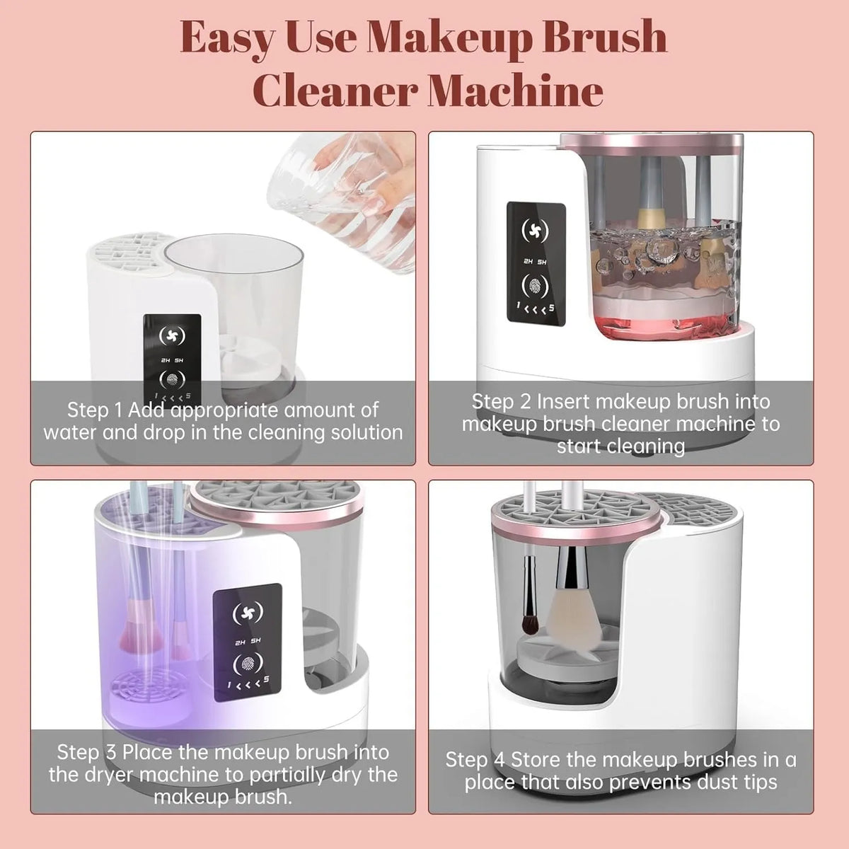 ✨ 3-in-1 Electric Makeup Brush Cleaner | One-Touch Deep Clean 💅