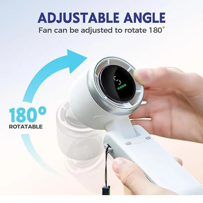 🌬️ Handheld Foldable Digital Mist Fan – Ultra Cooling Power Anywhere! ❄️