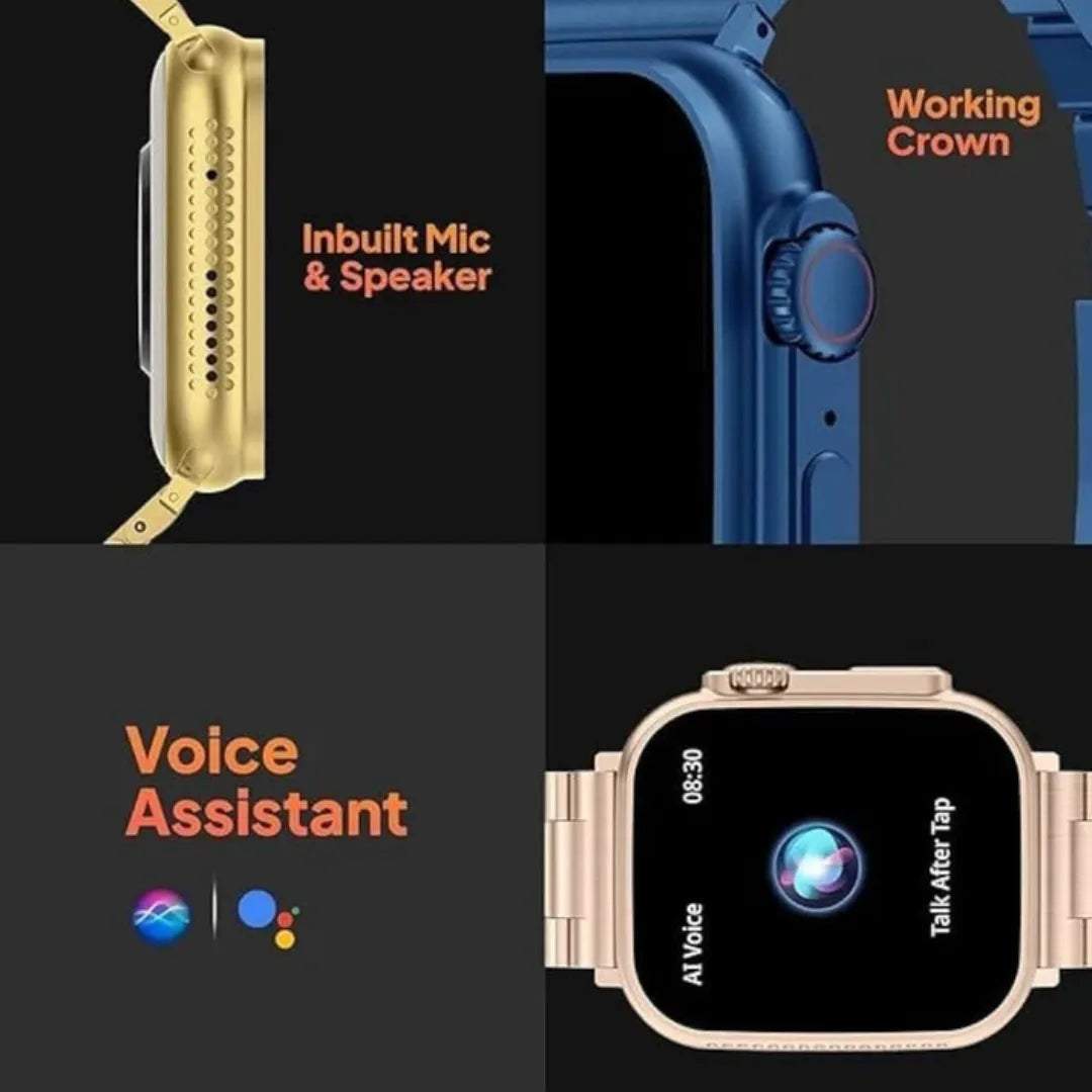 ⌚✨ 7-in-1 Gold Ultra Smartwatch Combo + 7 Straps ✨💛
