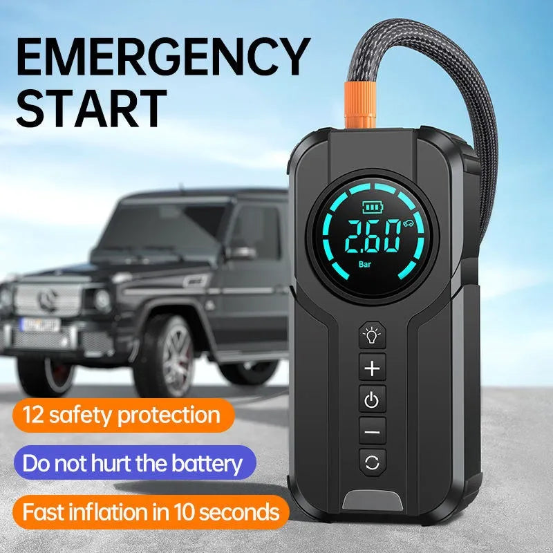 ⚡ DENX Auto Jump Starter 🔋 | 3000A Power Bank + 150 PSI Digital Air Pump 🚗💨