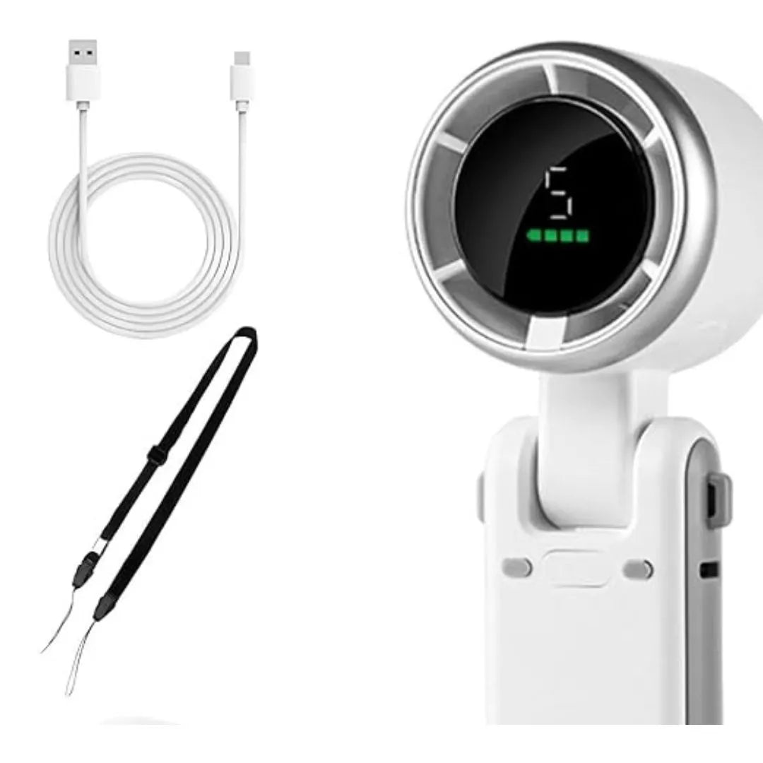 🌬️ Handheld Foldable Digital Mist Fan – Ultra Cooling Power Anywhere! ❄️