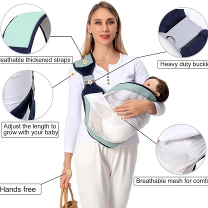 👶💖 Breathable Baby Sling Carrier – All-Season Mesh Baby Carrier 🌬️✨