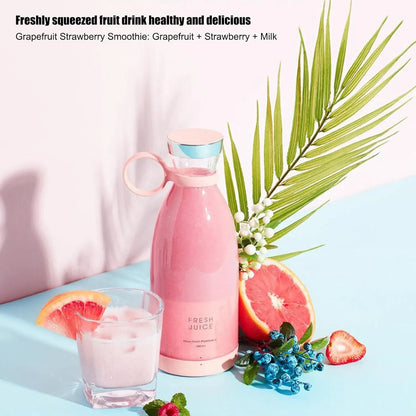 🍓 Portable Juicer Blender Bottle – Wireless Smoothie Maker | 4 Blades | Luxury Design