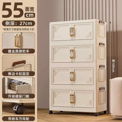 🟢 4 Tire Foldable and Stackable Storage Cabinet with Doors 🏠📦