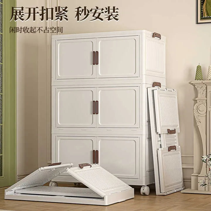 🗄️ 5 Tier Storage Cabinet – Foldable & Stackable 🏠✨