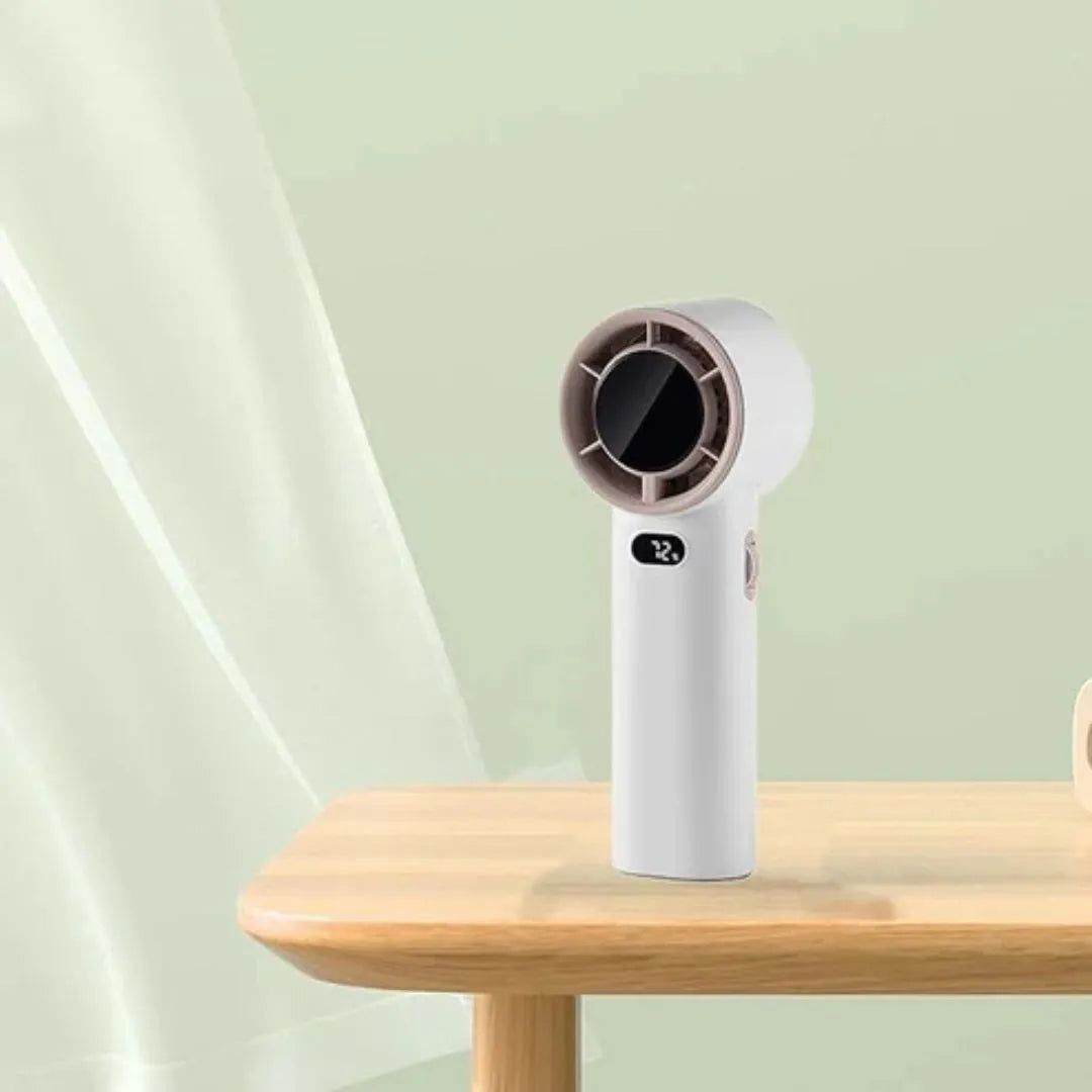🌬️ Handheld Foldable Digital Mist Fan – Ultra Cooling Power Anywhere! ❄️
