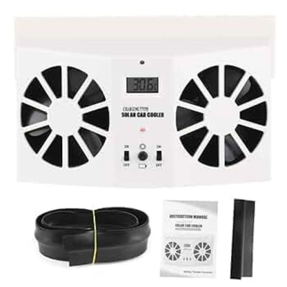 ☀️ Car Solar Fan 💨 | Dual Motor Auto Cooling Vent 🚗🌬️