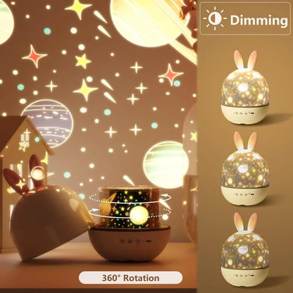 🐇 Rabbit Starry Projector Light 4-in-1 🌌🎵💡