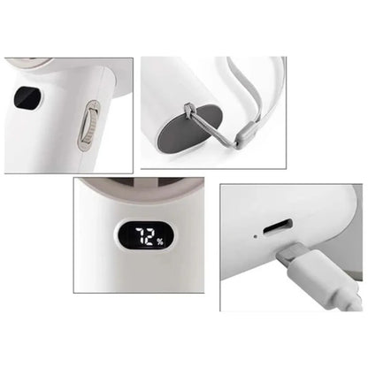 🌬️ Handheld Foldable Digital Mist Fan – Ultra Cooling Power Anywhere! ❄️